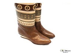 Bottes Vintage Ottorino Bossi 1982 - Cuir Bordeaux, Taille 37.5 - Style Années 80 Chic