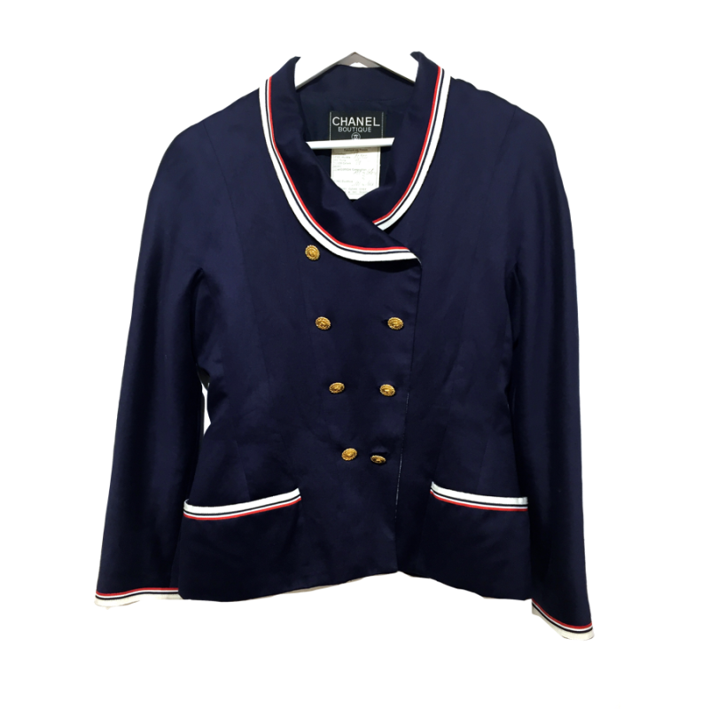 Chaqueta CHANEL en algodón azul Chaqueta CHANEL en algodón azul