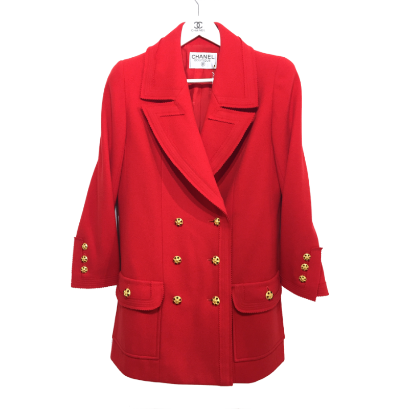 Abrigo CHANEL en Lana Roja 