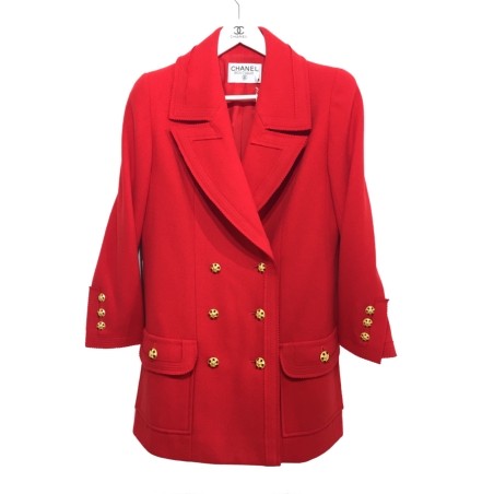 Abrigo CHANEL en Lana Roja 