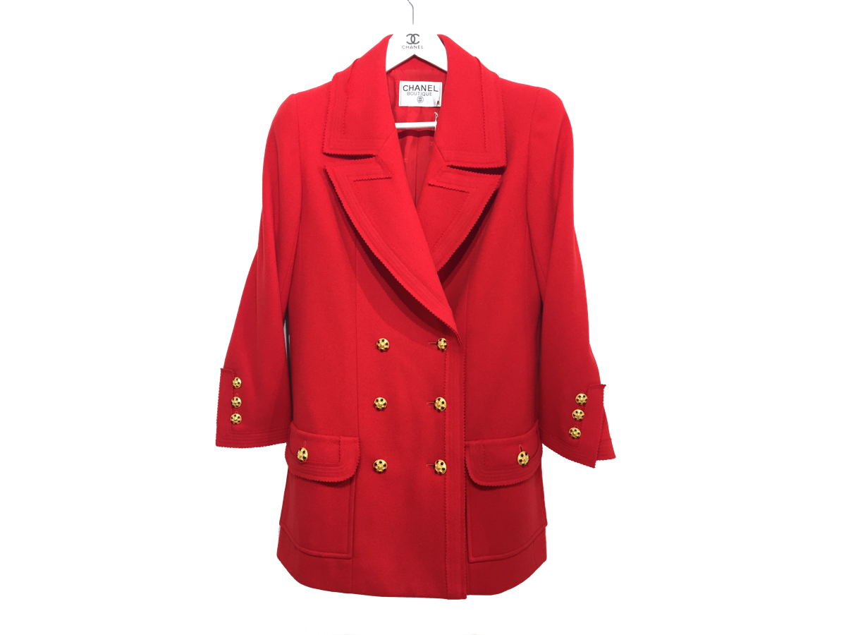 Abrigo CHANEL en Lana Roja 