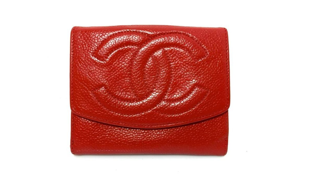 Cartera Monedero CHANEL Cuero Rojo