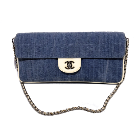 Bolso CHANEL Tela Jeans azul 