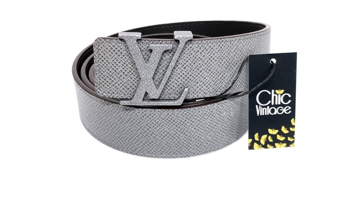 Cinturón LOUIS VUITTON Taiga Gris