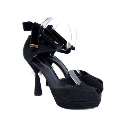 Peep toes de ante negro LOUIS VUITTON