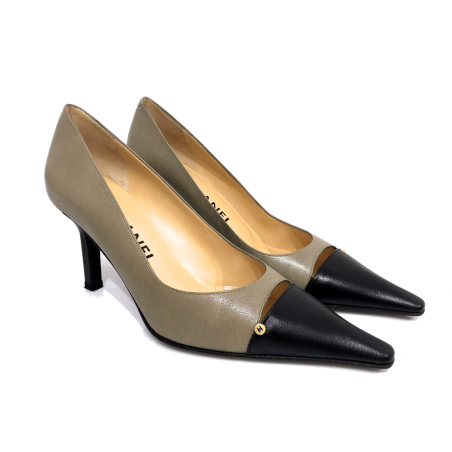 Salones CHANEL Cuero Bicolor 