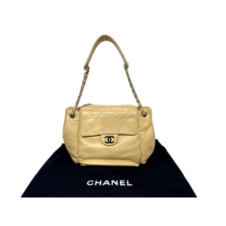 Bolso Hombro CHANEL Cannage Beige