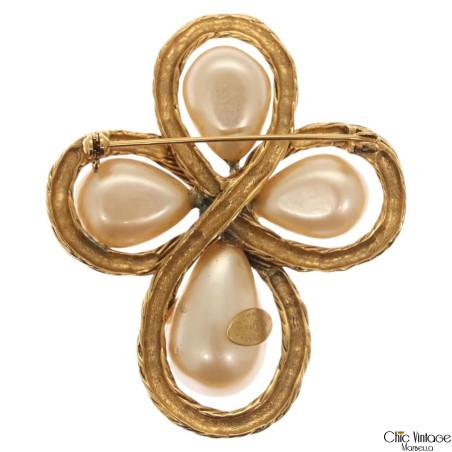 Broche CHANEL Cruz Perlas